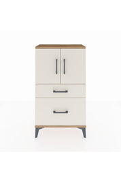 Arges Komodin 2 Raflı 2 Çekmeceli 2 Kapaklı 60x30x106 Çam-Aytaşı
