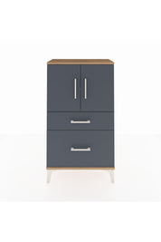 Arges Komodin 2 Raflı 2 Çekmeceli 2 Kapaklı 60x30x106 Çam-Antrasit