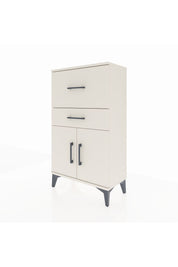 Arges Komodin Tek Raflı 2 Çekmeceli 2 Kapaklı 60x30x106 Aytaşı-Aytaşı