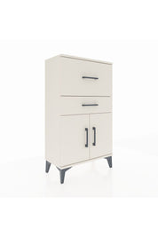 Arges Komodin Tek Raflı 2 Çekmeceli 2 Kapaklı 60x30x106 Aytaşı-Aytaşı