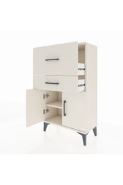 Arges Komodin Tek Raflı 2 Çekmeceli 2 Kapaklı 60x30x106 Aytaşı-Aytaşı