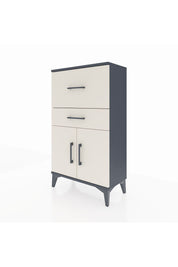 Arges Komodin Tek Raflı 2 Çekmeceli 2 Kapaklı 60x30x106 Antrasit-Aytaşı