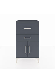 Arges Komodin Tek Raflı 2 Çekmeceli 2 Kapaklı 60x30x106 Antrasit-Antrasit
