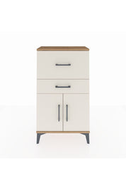 Arges Komodin Tek Raflı 2 Çekmeceli 2 Kapaklı 60x30x106 Çam-Aytaşı