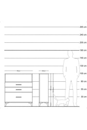 Arges Komodin Tek Raflı 3 Çekmeceli 60x30x106 Aytaşı-Aytaşı