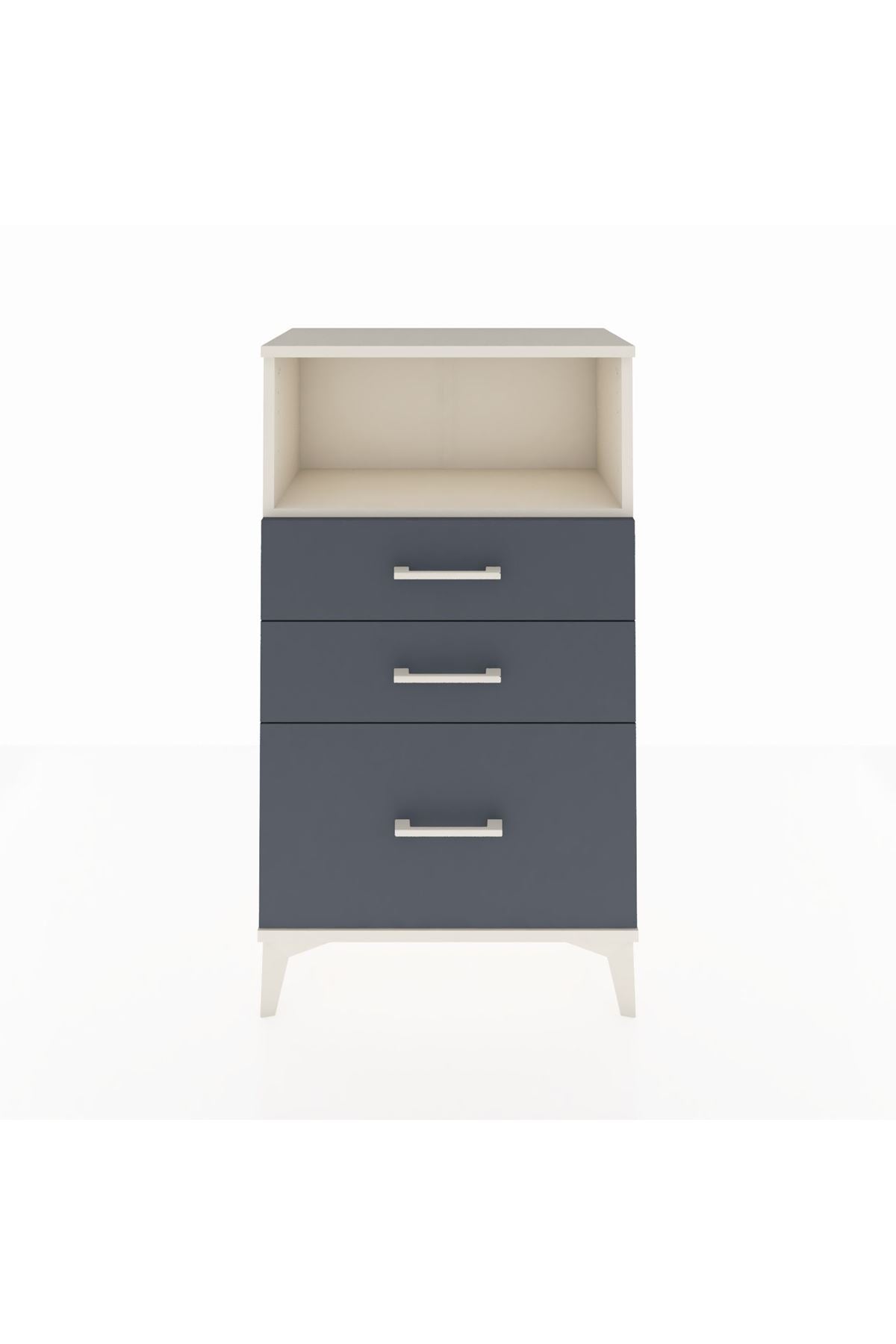 Arges Komodin Tek Raflı 3 Çekmeceli 60x30x106 Aytaşı-Antrasit