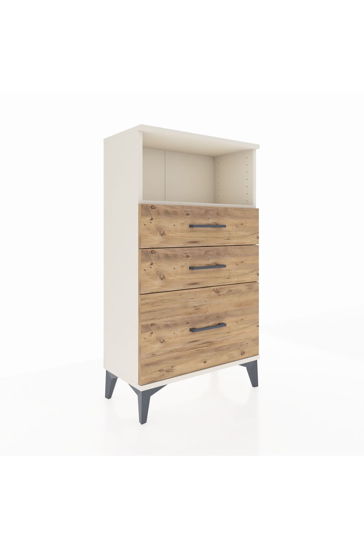 Arges Komodin Tek Raflı 3 Çekmeceli 60x30x106 Aytaşı-Çam