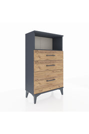 Arges Komodin Tek Raflı 3 Çekmeceli 60x30x106 Antrasit-Çam