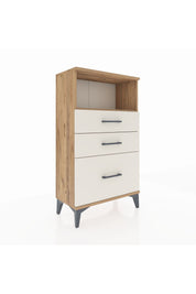 Arges Komodin Tek Raflı 3 Çekmeceli 60x30x106 Çam-Aytaşı