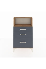 Arges Komodin Tek Raflı 3 Çekmeceli 60x30x106 Çam-Antrasit