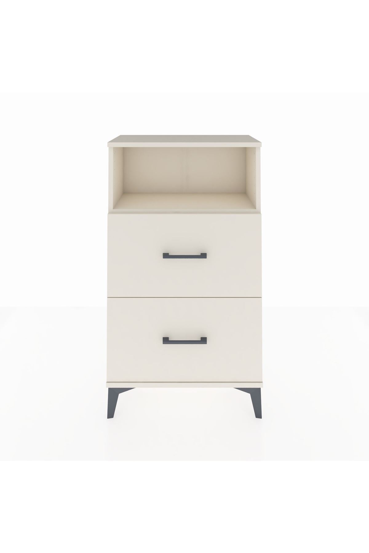 Arges Komodin Tek Raflı 2 Çekmeceli 60x30x106 Aytaşı-Aytaşı