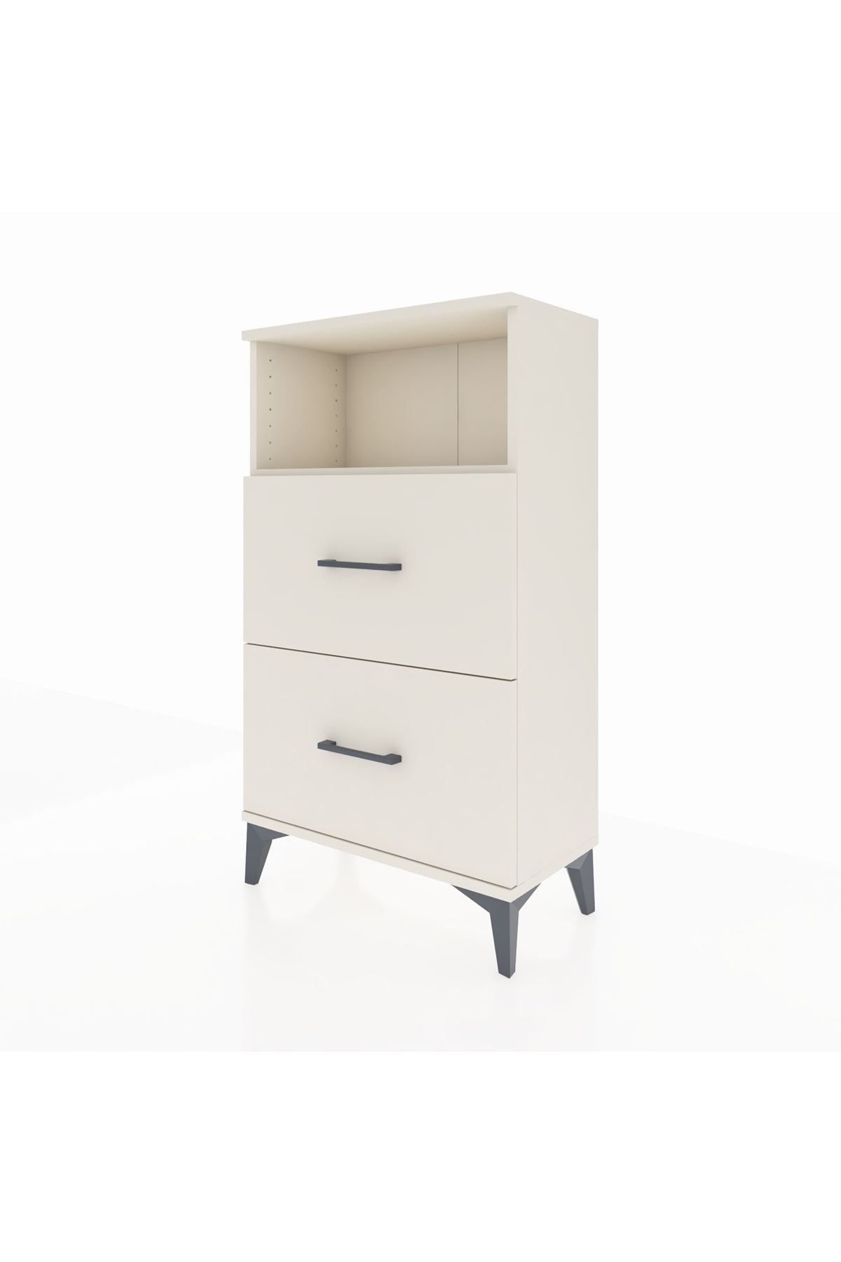 Arges Komodin Tek Raflı 2 Çekmeceli 60x30x106 Aytaşı-Aytaşı