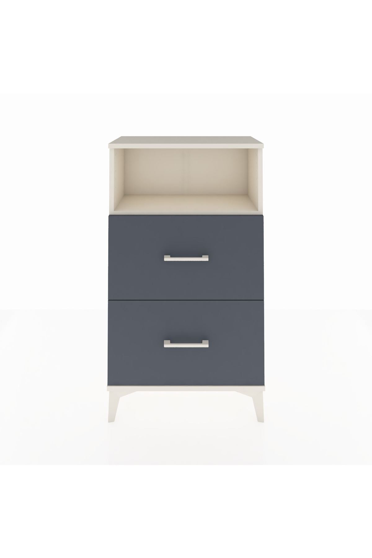 Arges Komodin Tek Raflı 2 Çekmeceli 60x30x106 Aytaşı-Antrasit