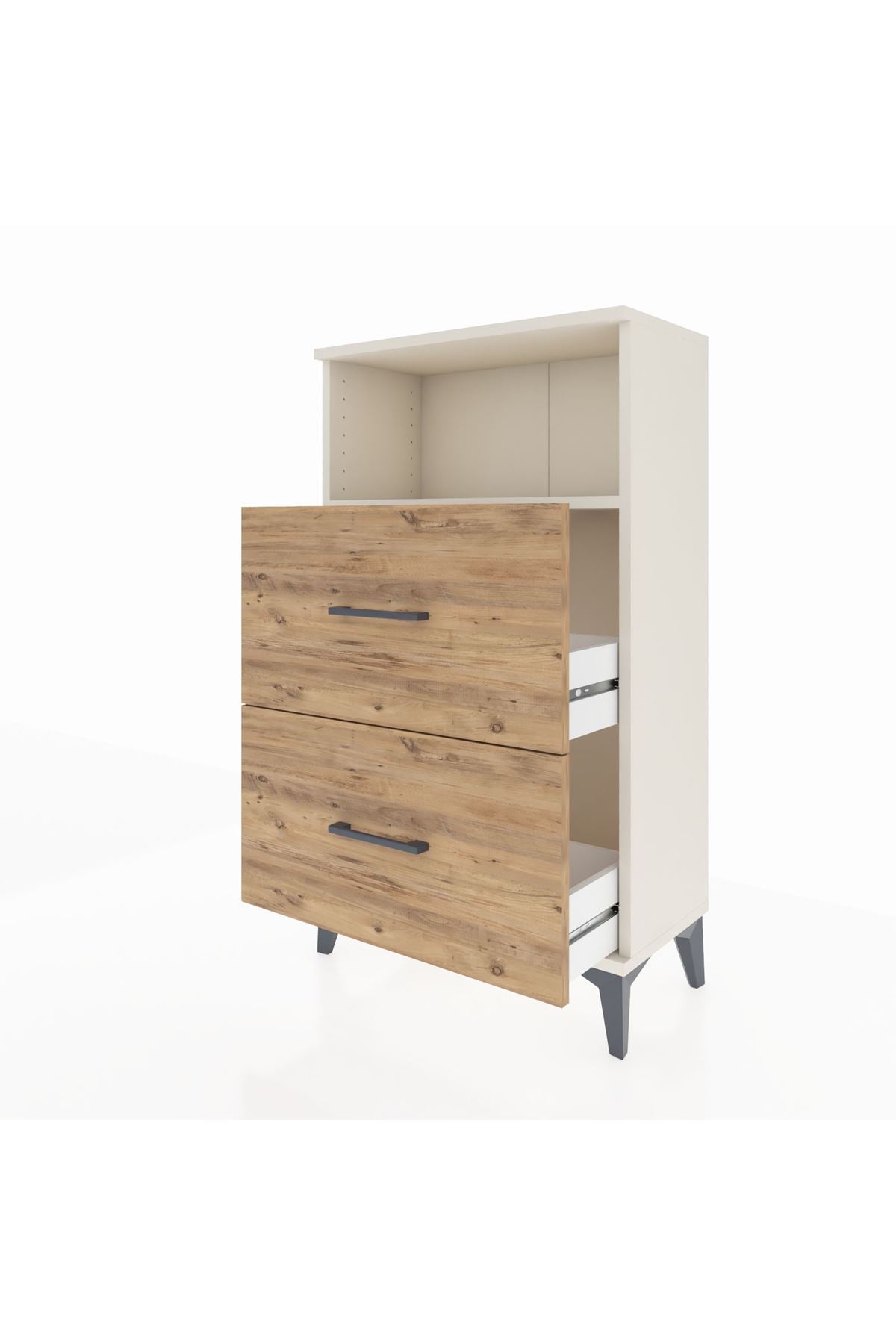 Arges Komodin Tek Raflı 2 Çekmeceli 60x30x106 Aytaşı-Çam