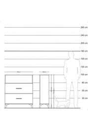 Arges Komodin Tek Raflı 2 Çekmeceli 60x30x106 Çam-Aytaşı