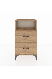 Arges Komodin Tek Raflı 2 Çekmeceli 60x30x106 Çam-Çam