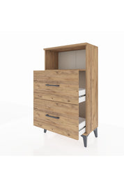 Arges Komodin Tek Raflı 2 Çekmeceli 60x30x106 Çam-Çam