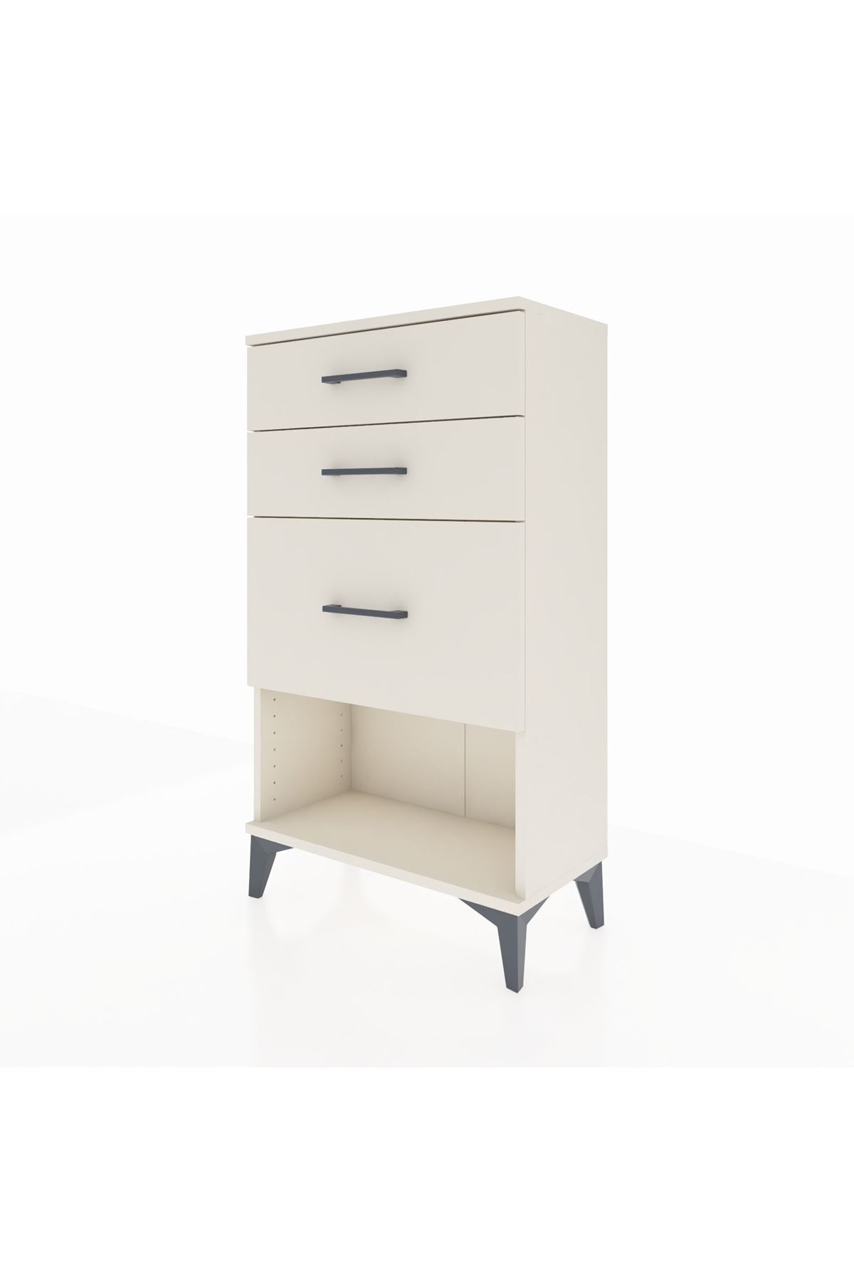 Arges Komodin 3 Çekmeceli 60x30x106 Aytaşı-Aytaşı