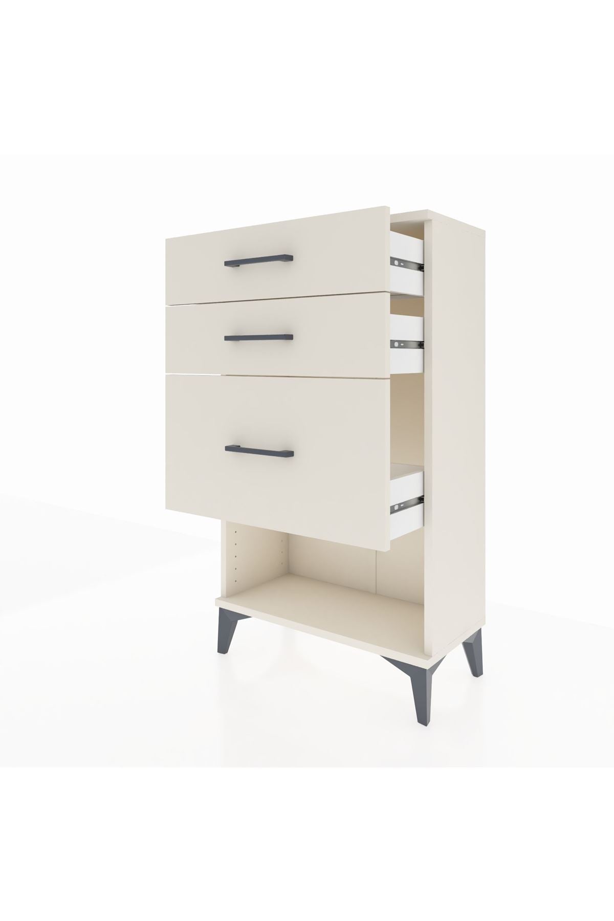 Arges Komodin 3 Çekmeceli 60x30x106 Aytaşı-Aytaşı