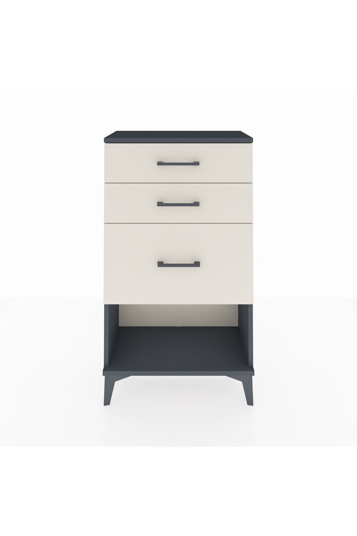 Arges Komodin 3 Çekmeceli 60x30x106 Antrasit-Aytaşı