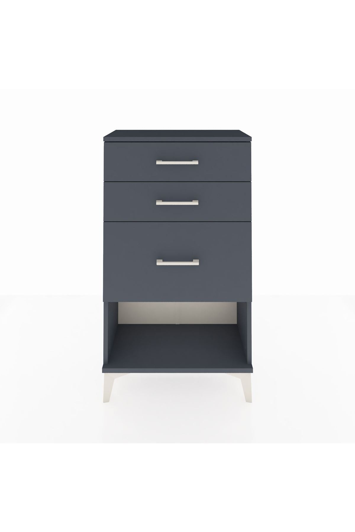 Arges Komodin 3 Çekmeceli 60x30x106 Antrasit-Antrasit