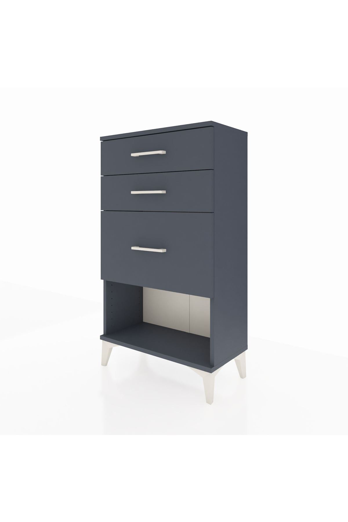 Arges Komodin 3 Çekmeceli 60x30x106 Antrasit-Antrasit