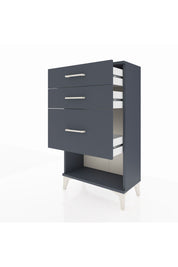 Arges Komodin 3 Çekmeceli 60x30x106 Antrasit-Antrasit