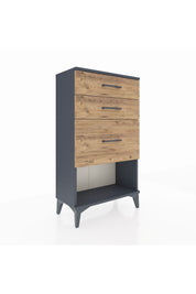 Arges Komodin 3 Çekmeceli 60x30x106 Antrasit-Çam