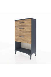 Arges Komodin 3 Çekmeceli 60x30x106 Antrasit-Çam