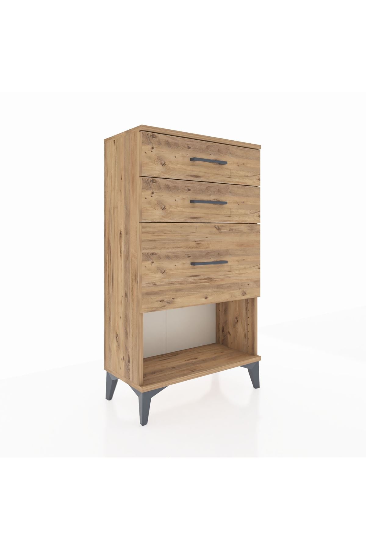 Arges Komodin 3 Çekmeceli 60x30x106 Çam-Çam