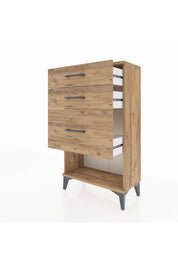 Arges Komodin 3 Çekmeceli 60x30x106 Çam-Çam