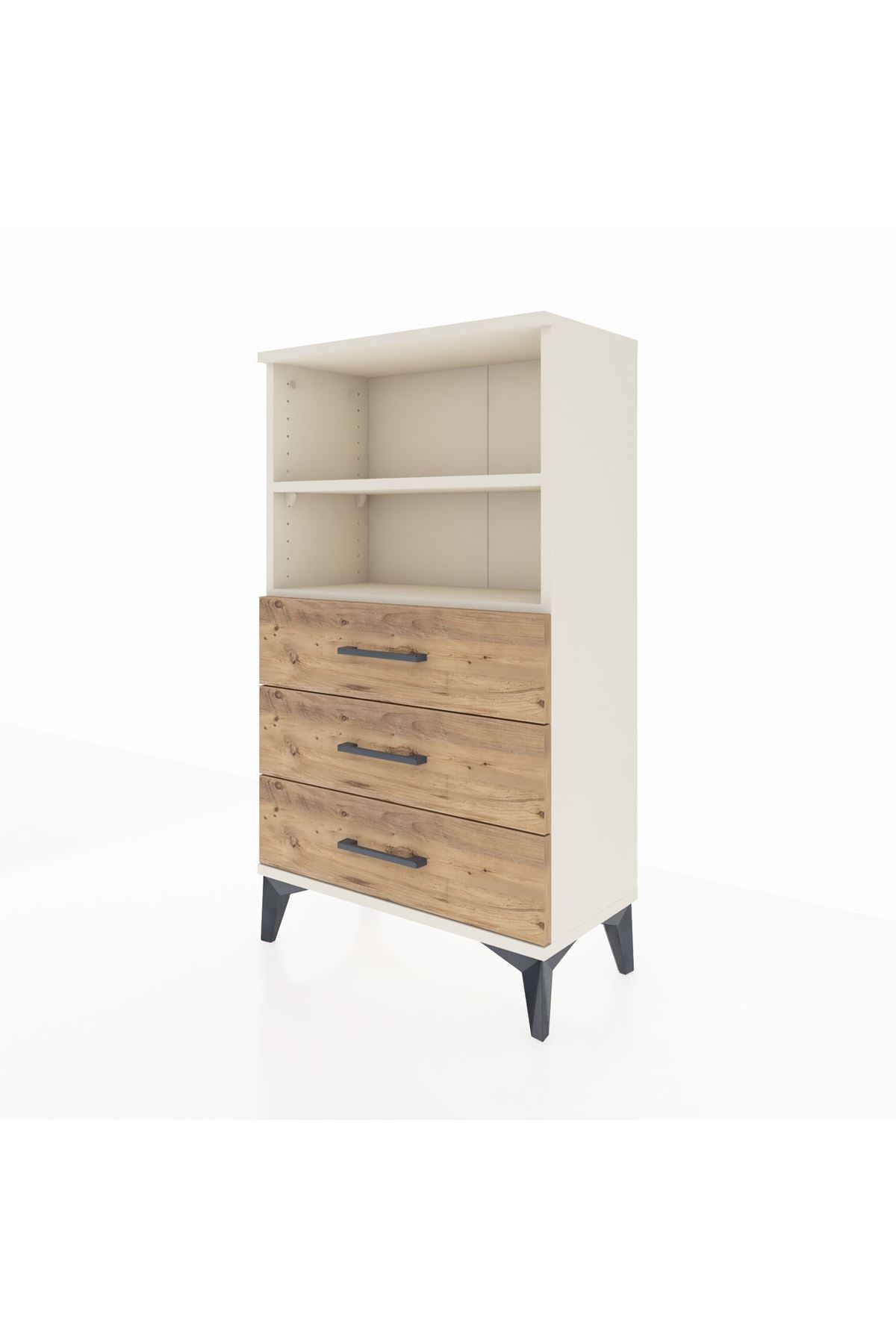 Arges Komodin 2 Raflı 3 Çekmeceli 60x30x106 Aytaşı-Çam