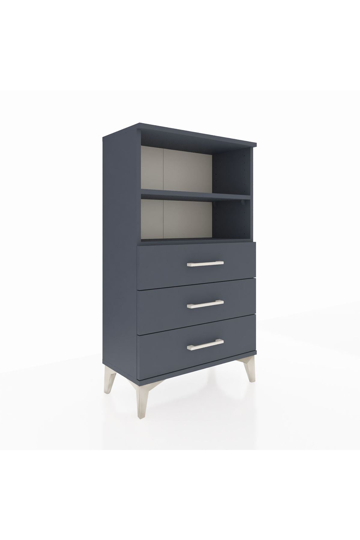 Arges Komodin 2 Raflı 3 Çekmeceli 60x30x106 Antrasit-Antrasit