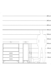 Arges Komodin 2 Raflı 3 Çekmeceli 60x30x106 Antrasit-Antrasit
