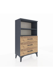 Arges Komodin 2 Raflı 3 Çekmeceli 60x30x106 Antrasit-Çam