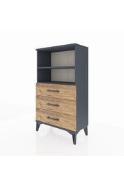 Arges Komodin 2 Raflı 3 Çekmeceli 60x30x106 Antrasit-Çam