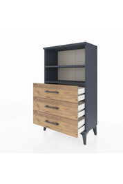 Arges Komodin 2 Raflı 3 Çekmeceli 60x30x106 Antrasit-Çam