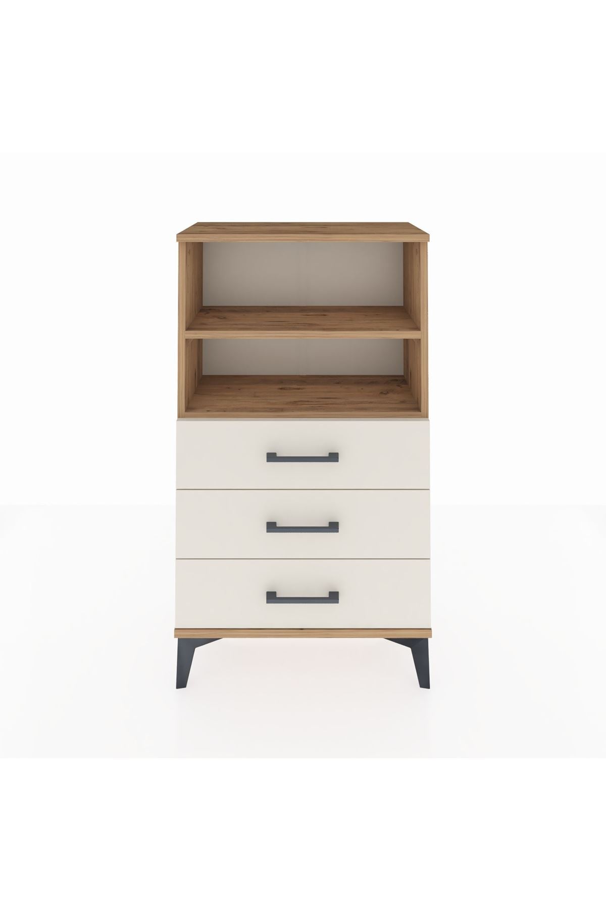 Arges Komodin 2 Raflı 3 Çekmeceli 60x30x106 Çam-Aytaşı
