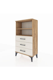 Arges Komodin 2 Raflı 3 Çekmeceli 60x30x106 Çam-Aytaşı