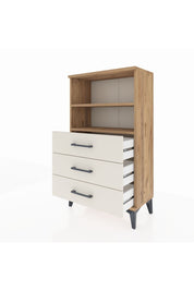 Arges Komodin 2 Raflı 3 Çekmeceli 60x30x106 Çam-Aytaşı