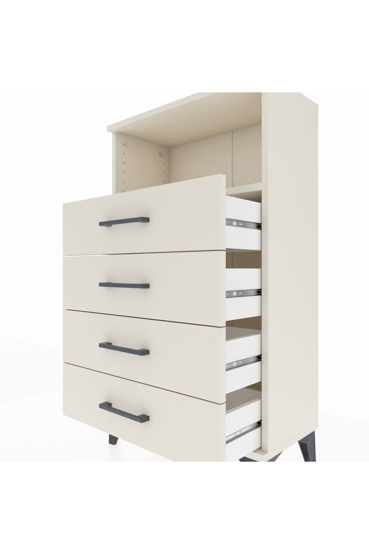 Arges Komodin Tek Raflı 4 Çekmeceli 60x30x106 Aytaşı-Aytaşı