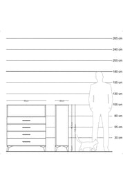 Arges Komodin Tek Raflı 4 Çekmeceli 60x30x106 Aytaşı-Antrasit