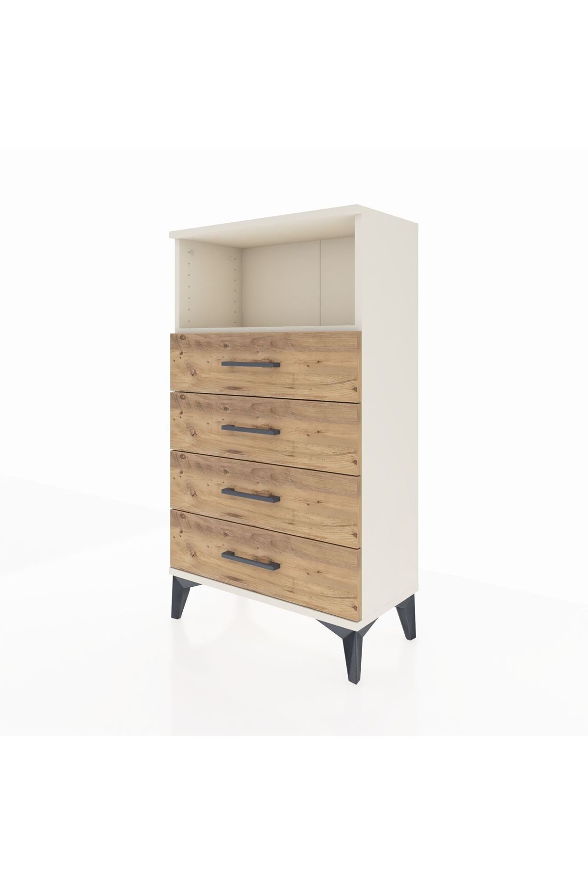 Arges Komodin Tek Raflı 4 Çekmeceli 60x30x106 Aytaşı-Çam