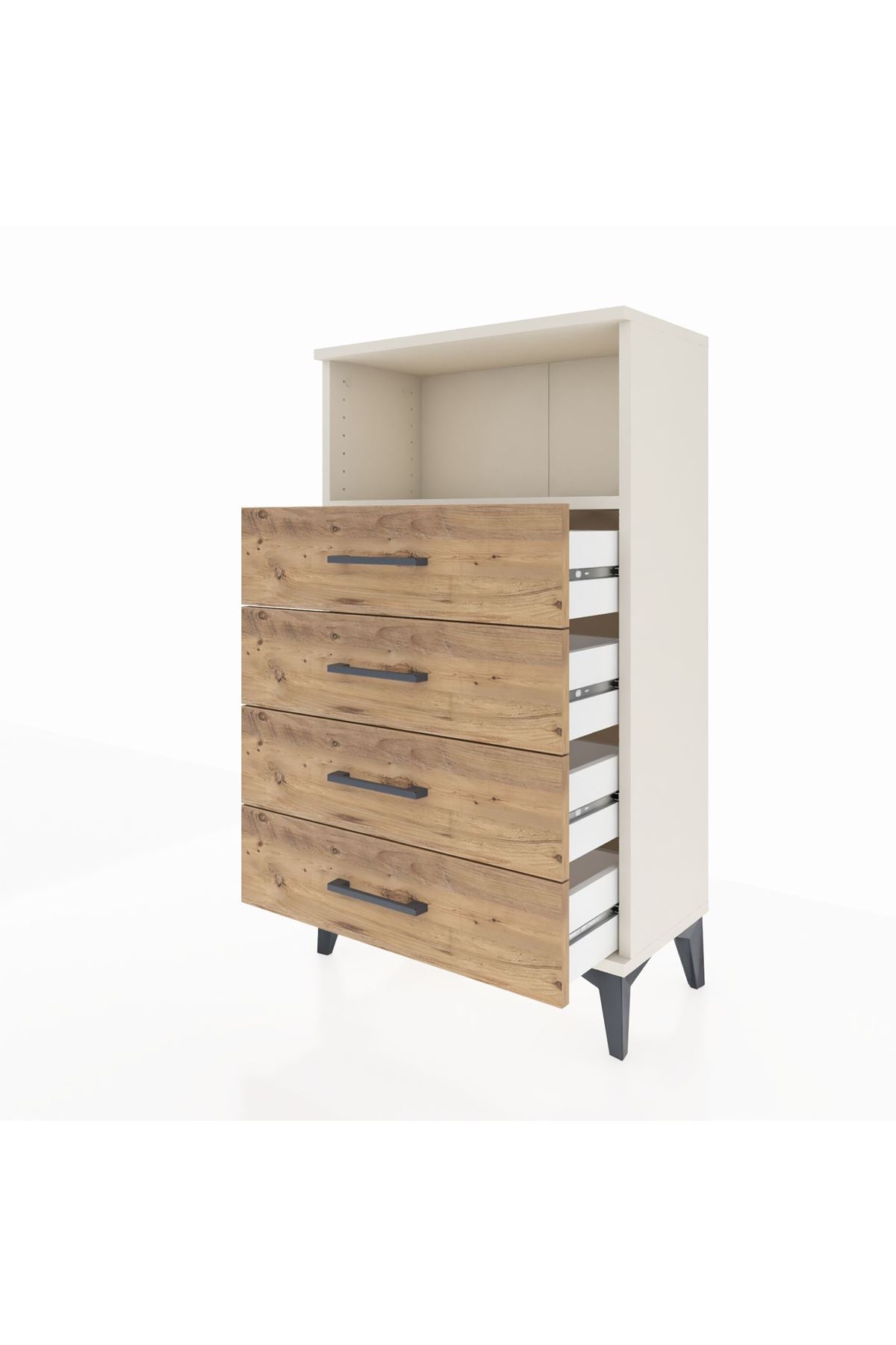 Arges Komodin Tek Raflı 4 Çekmeceli 60x30x106 Aytaşı-Çam