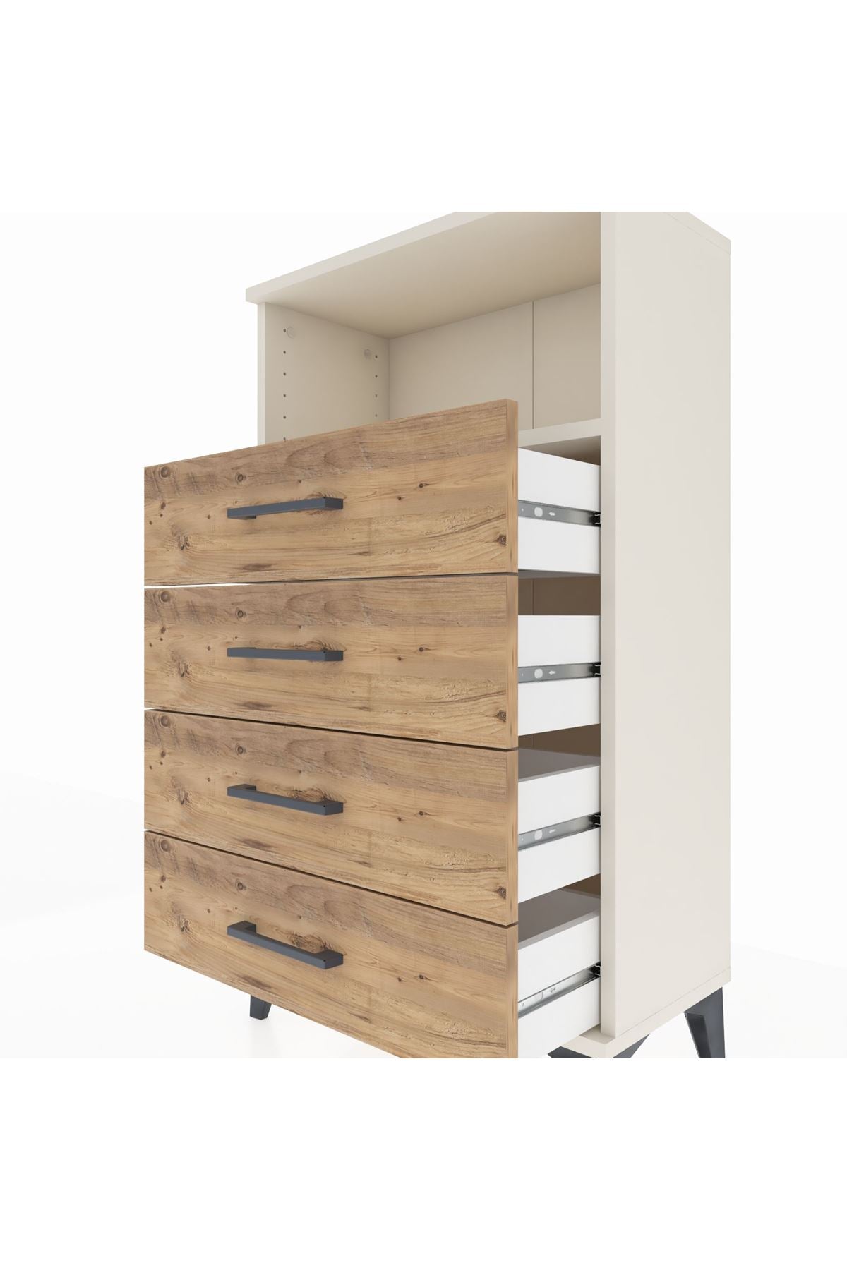 Arges Komodin Tek Raflı 4 Çekmeceli 60x30x106 Aytaşı-Çam