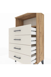 Arges Komodin Tek Raflı 4 Çekmeceli 60x30x106 Çam-Aytaşı