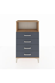 Arges Komodin Tek Raflı 4 Çekmeceli 60x30x106 Çam-Antrasit