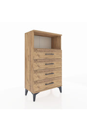 Arges Komodin Tek Raflı 4 Çekmeceli 60x30x106 Çam-Çam