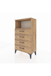 Arges Komodin Tek Raflı 4 Çekmeceli 60x30x106 Çam-Çam