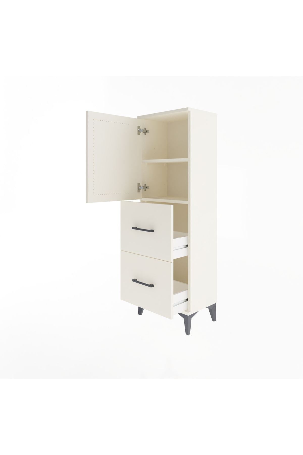 Arges Dolap 2 Raflı 2 Çekmeceli Tek Kapaklı 44x30x134 Aytaşı-Aytaşı